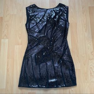 New Black Sequin Marciano Dress Size Small